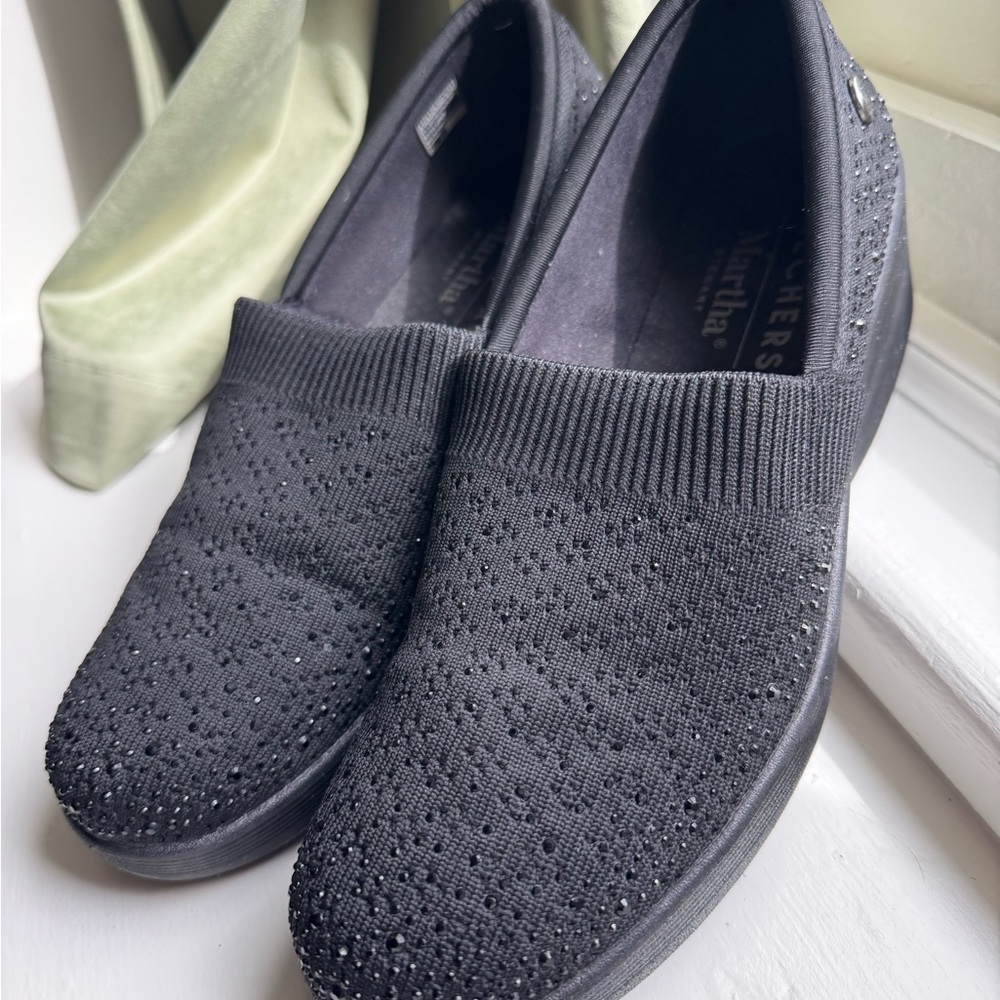 Martha Stewart Pier Lite Reflection Wedge Slip-On Sneaker in Black Size 8.5
